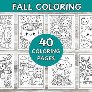 Fall coloring pages for kids.