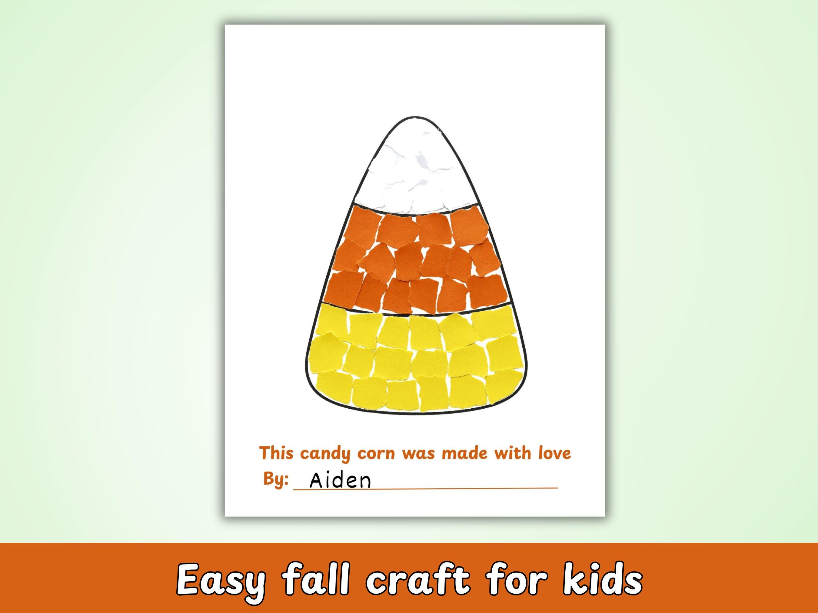 Torn Paper Candy Corn Craft Printable – Easy Halloween Craft for Kids ...