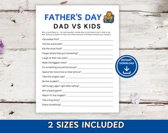 Dad vs Kids Most Likely To | Father's Day Family Game | Dad Activity
