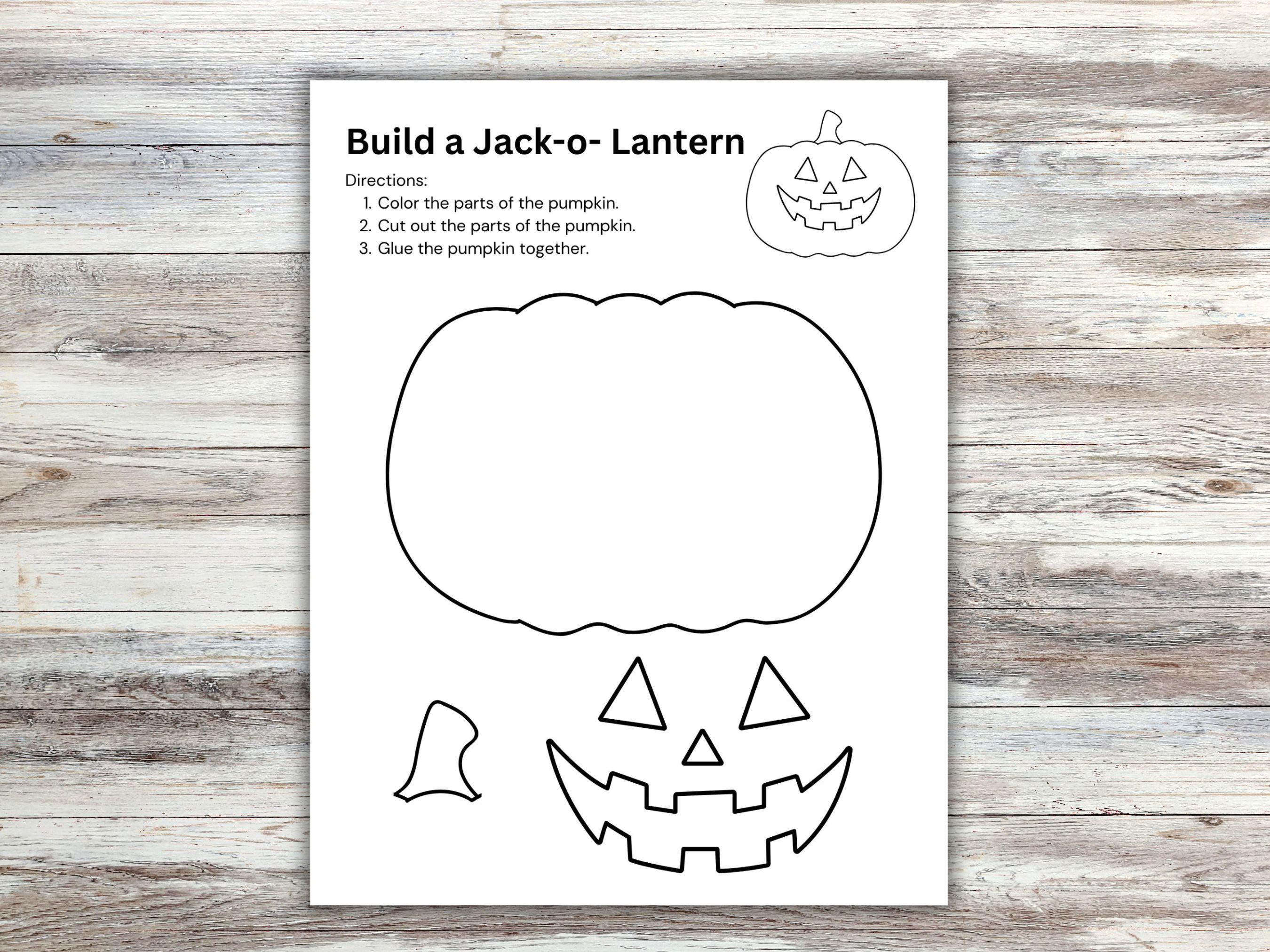 Build a Jack O' Lantern Pumpkin Craft: Halloween Activity (PDF) - Etsy