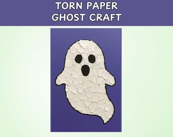 Torn Paper Ghost Craft for Kids: Halloween Activity, Ghost Template