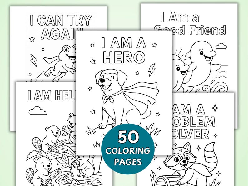 Positive affirmations coloring book. Therapy coloring pages.