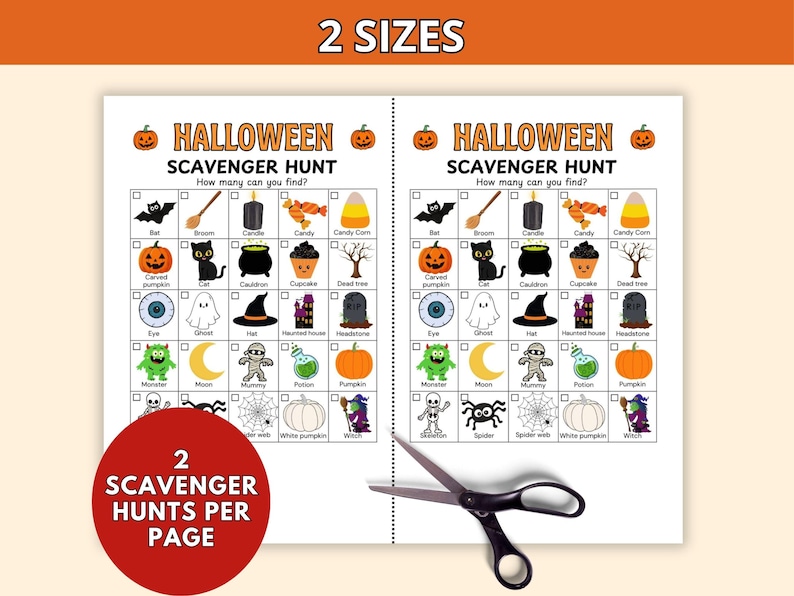 Halloween activity is available in two sizes
