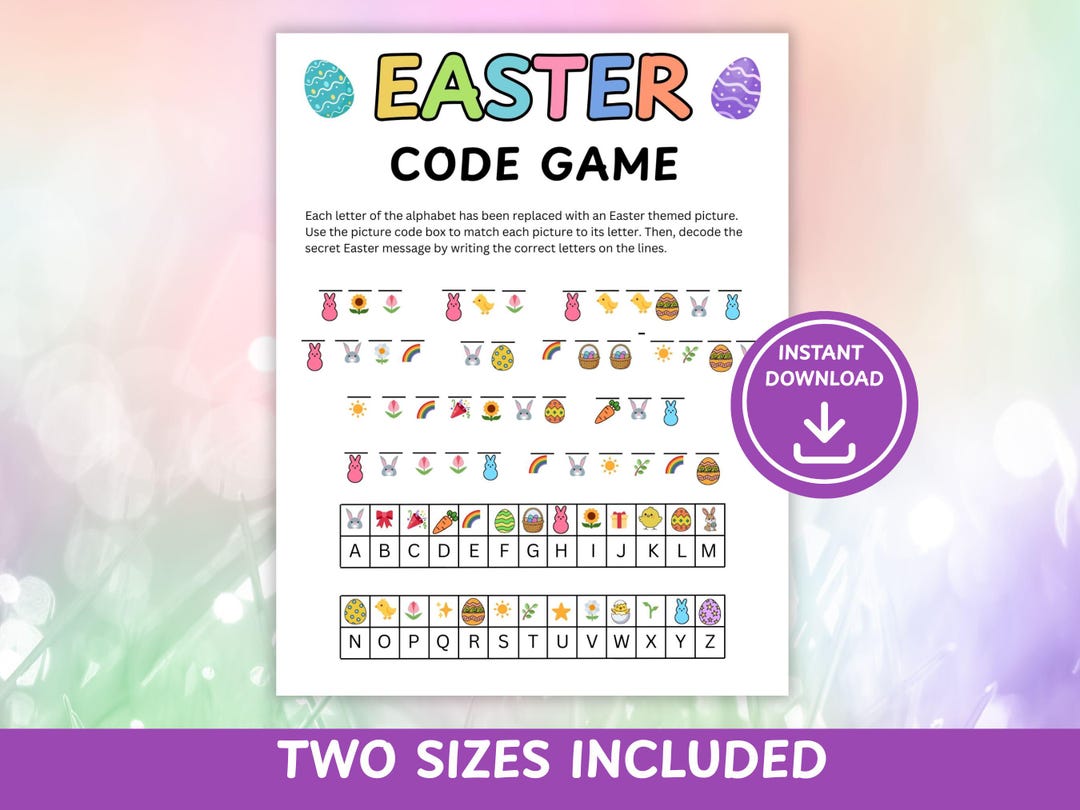 Easter Code Game | Easter Secret Message Game | Easter Puzzle Activity ...