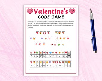 Valentine's Day Secret Code Game for Kids, Classroom and Party Activity
