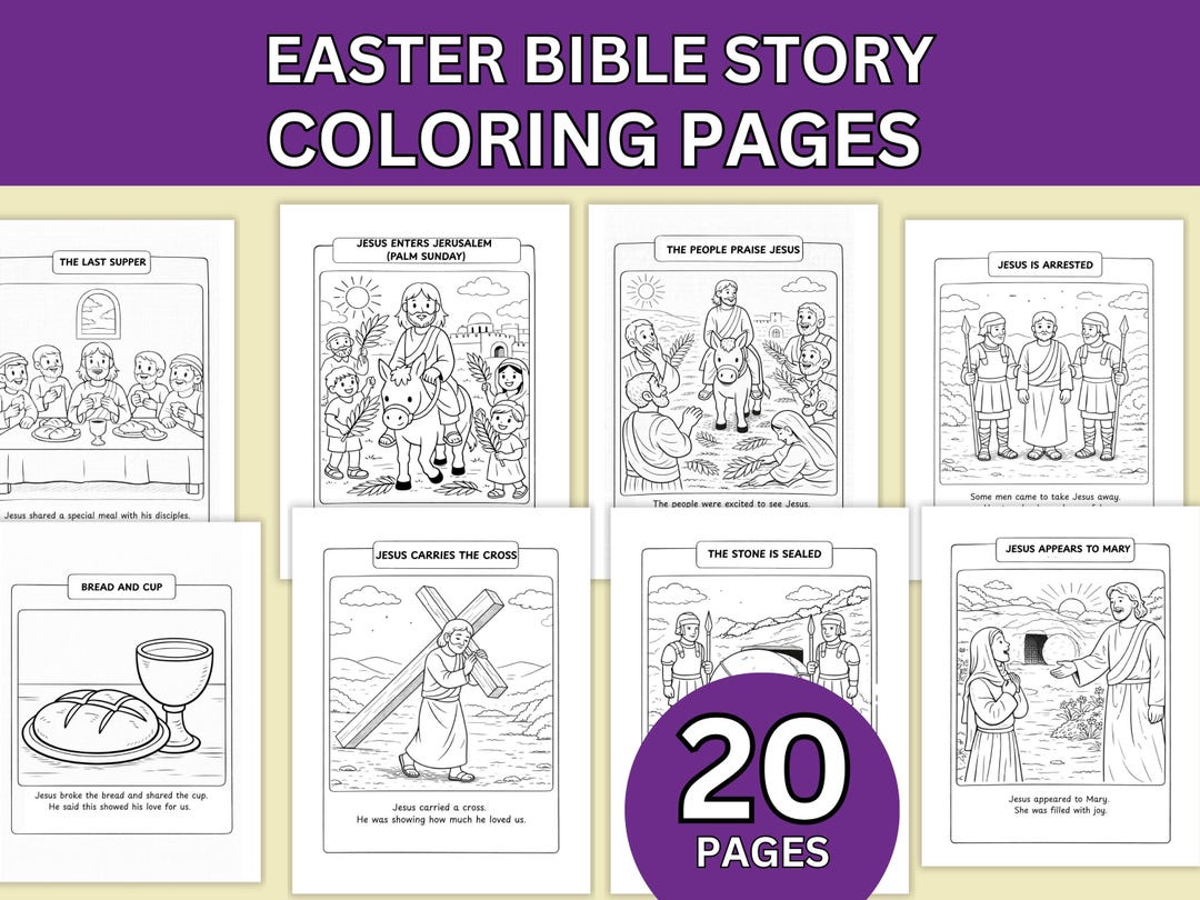 Bible Story Easter Coloring Pages for Kids | Christian Coloring Book ...