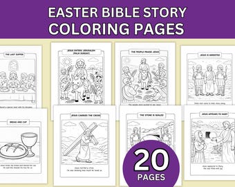 Bible Story Easter Coloring Pages for Kids | Christian Coloring Book | Holy Week Printables | Sunday School Activity | Religious Printable