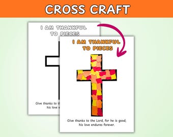 Torn Paper Cross Craft for Kids, Christian and Sunday School Activity, Faith, Gratitude