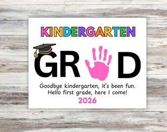 Last Day of Kindergarten Graduation Handprint Art: DIY Keepsake, End of Year Activity, Kindergarten Craft