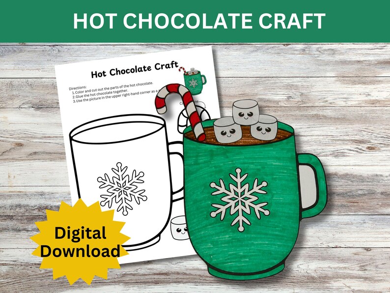 Hot chocolate craft for kids makes a great winter craft.