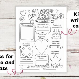 Gift for grandma.  Grandma keepsake page