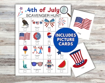 4th of July Scavenger Hunt for Kids: Patriotic Summer Game (Digital Download)