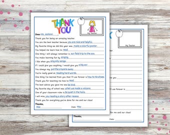 Teacher Appreciation Fill-In Letter: Thank You Gift (PDF)