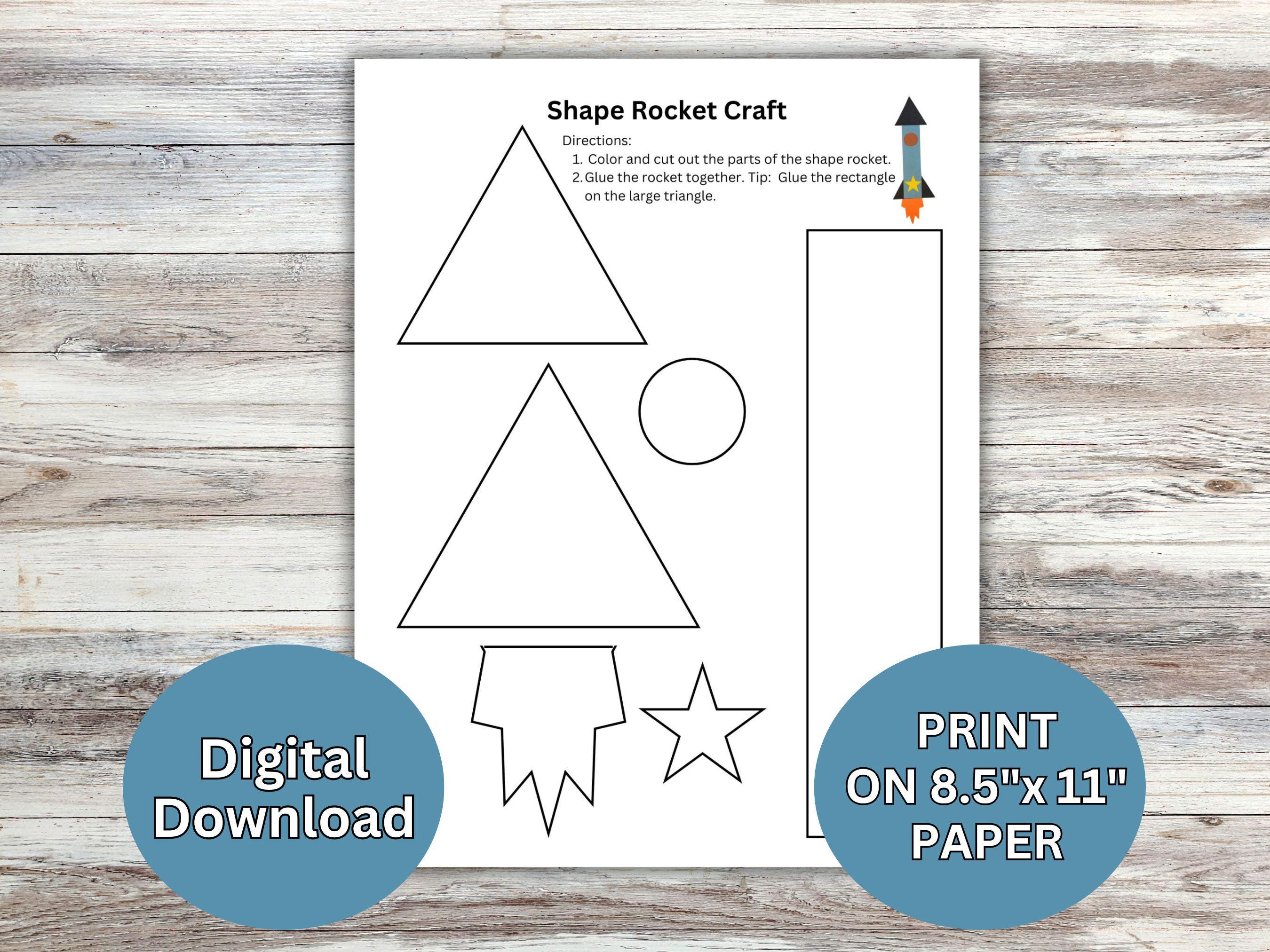 Shape Rocket Craft for Kids: Printable Space Activity (PDF Download) - Etsy