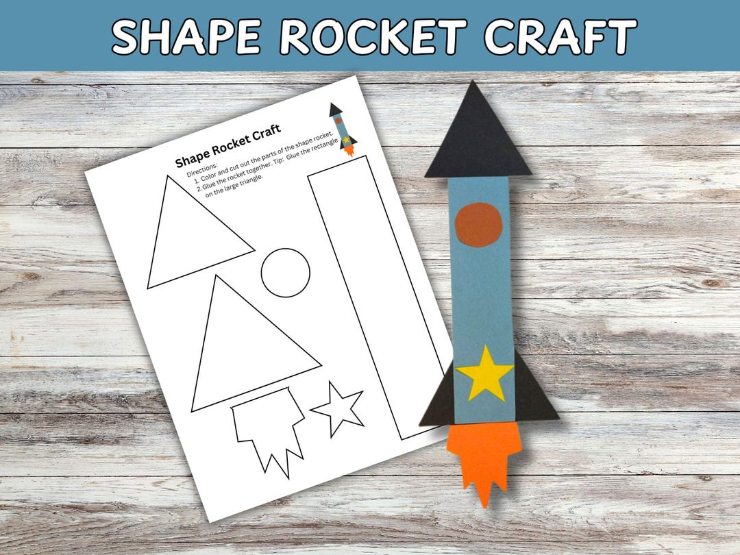 Shape Rocket Craft for Kids: Printable Space Activity (PDF Download) - Etsy