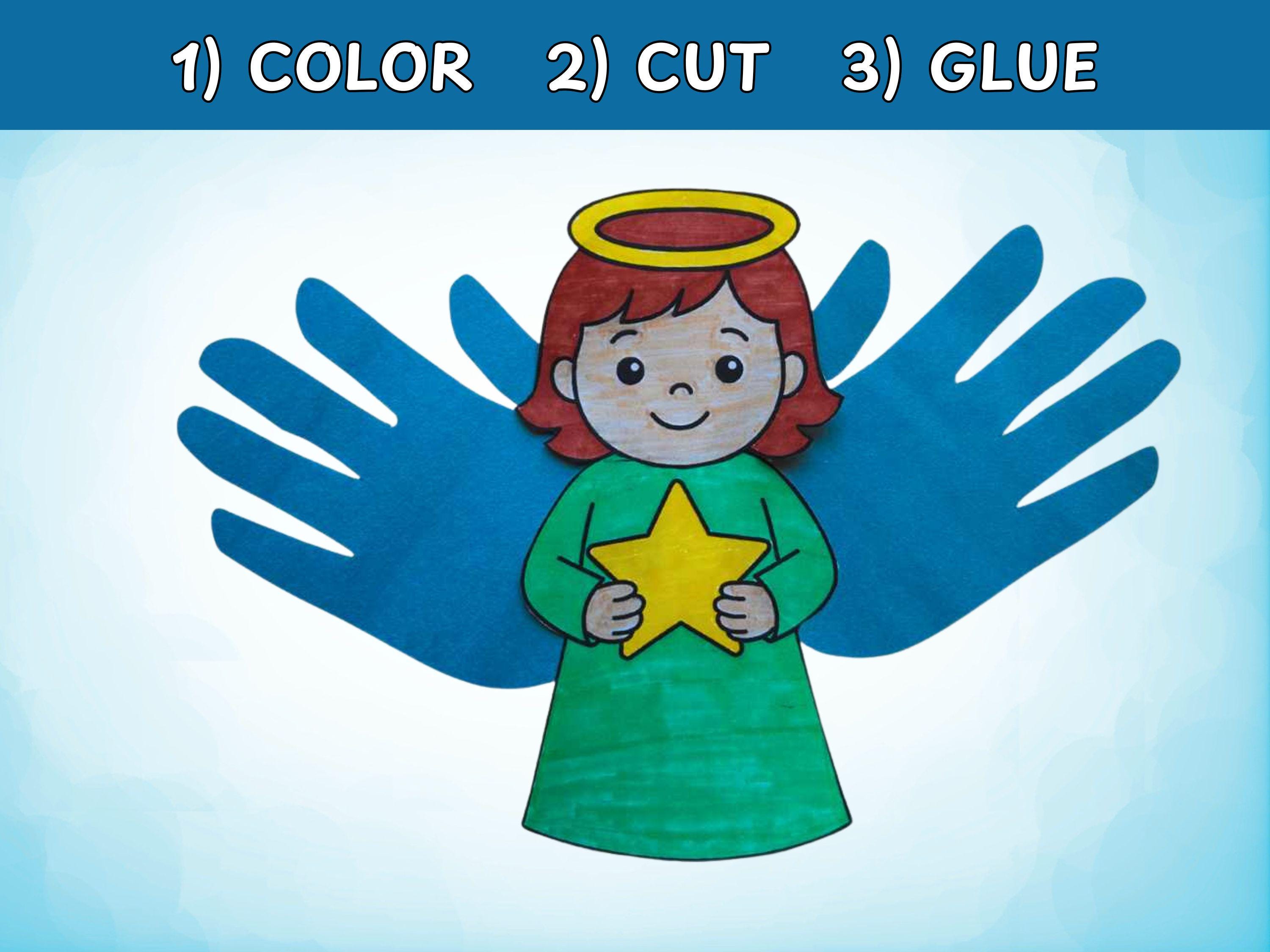 Handprint Angel Craft for Kids, Sunday School, Classroom Activity - Etsy