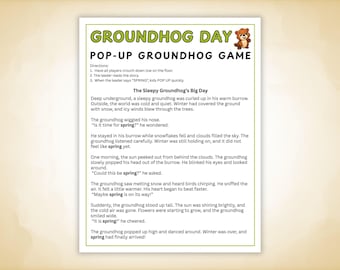Groundhog Pop Up Game, Groundhog Day Movement Activity for Kids, Classroom