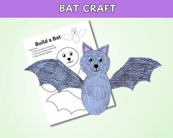 Afdrukbaar vleermuisspel: Halloween-kinderactiviteit (digitale download)