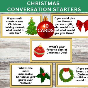Christmas Conversation Starter Cards: Holiday Icebreaker Questions (Digital Download)