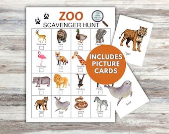 Zoo Schnitzeljagd für Kinder, Zoo-Aktivität, Zoo-Spiel, Zoo-Schatzsuche, Tier-Schnitzeljagd, Tieraktivität, Kinderaktivität, Kinderspiel