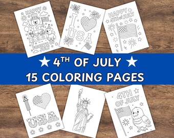 Kleurboek 4 juli: Patriotic Summer Fun (pdf-download, 15 pagina's)