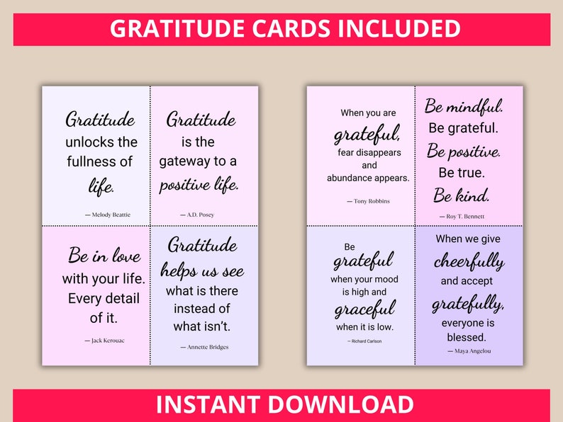 Printable Gratitude Journal Bundle: Daily Prompts, Reflection Pages ...