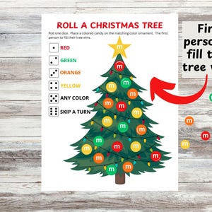 Roll A Christmas Tree Game: Printable Holiday Activity (PDF) - Etsy