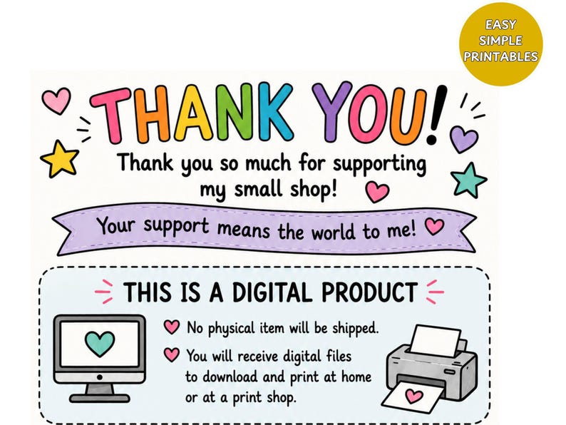 Digital download from Easy Simple Printables
