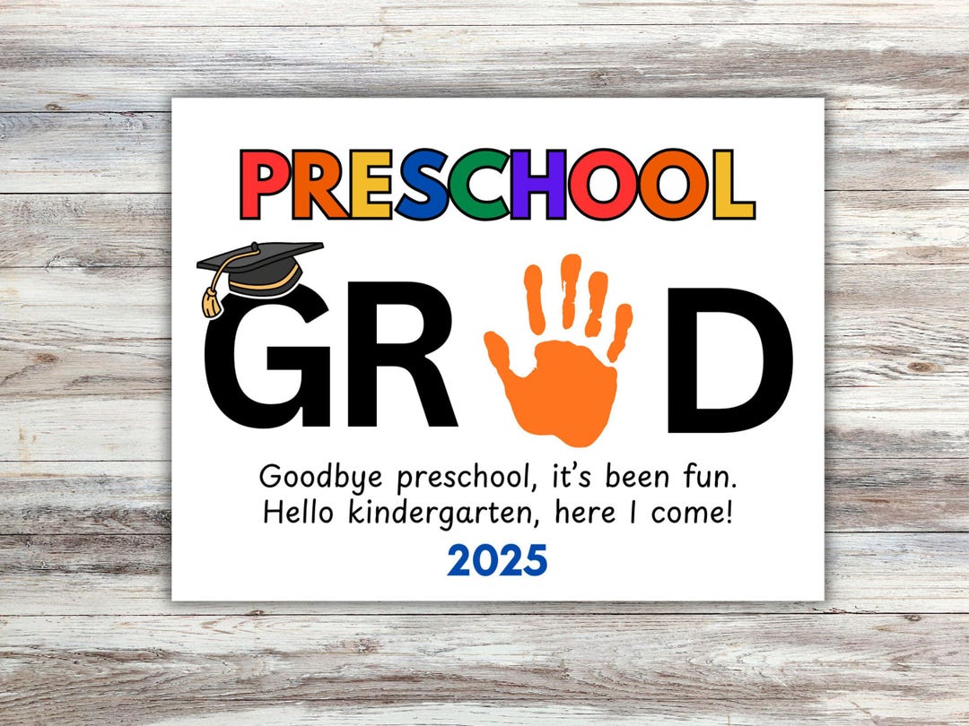 Preschool Graduation Handprint Art: DIY Keepsake Gift (digital Download ...
