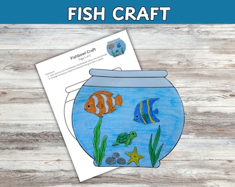 Fishbowl Craft for Kids: Printable Ocean Animal Cut & Paste (PDF Download)