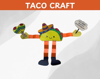 Taco Person Craft: Cinco de Mayo Coloring Activity (PDF Pattern)