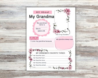 Allt om min mormor, frågeformulär Allt om mormor, present till morföräldrarnas dag, present till mormor på morsdagen, födelsedagspresent till mormor