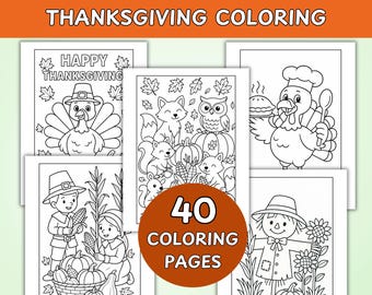 Dibujos para colorear de Acción de Gracias para niños, actividad de otoño