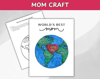 Mother's Day Craft, Mother's Day Gift, Gift for Mom, Mothers Day Craft for Kids to Make, World's Best Mom, Mother's Day Activity,