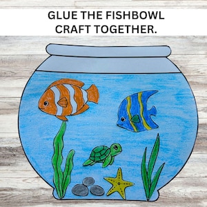 Fishbowl Craft for Kids: Printable Ocean Animal Cut & Paste (PDF ...