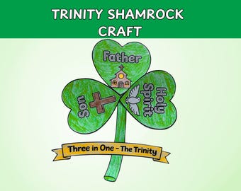 Trinity Shamrock Craft, St. Patrick's Day Bible Craft for Kids, Christian Shamrock Activity, Sunday School Craft