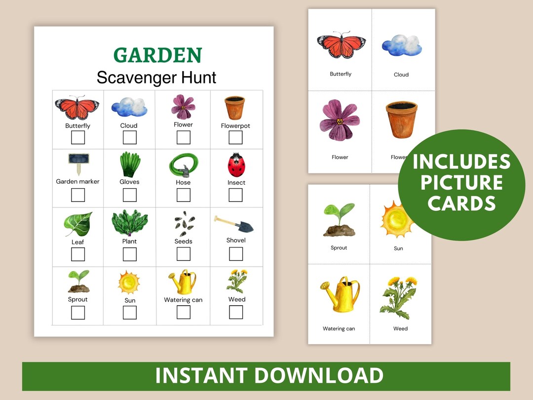 Garden Scavenger Hunt Printable Outdoor Scavenger Hunt for Kids Outdoor ...