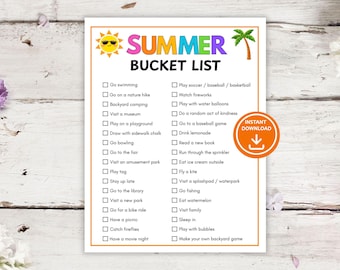 Summer Bucket List, Screen Free Activity Ideas for Kids & Families, Family Summer Planner, Summer Activities
