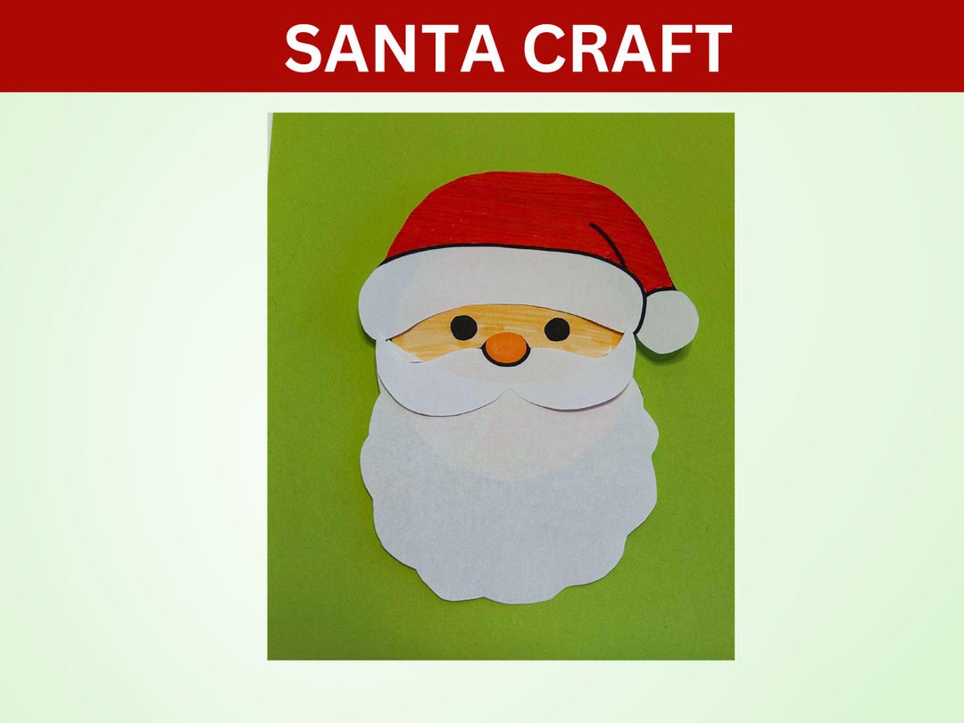 Printable Santa Craft for Kids: Christmas Coloring Activity (PDF) - Etsy