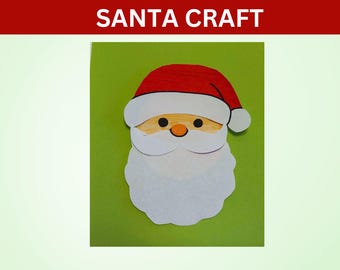 Printable Santa Craft for Kids: Christmas Coloring Activity (PDF)