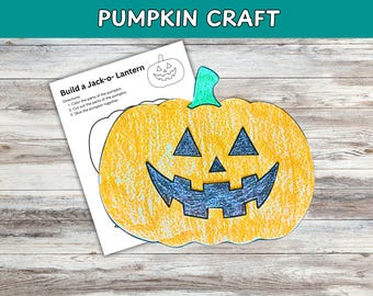 Build a Jack O' Lantern Pumpkin Craft: Halloween Activity (PDF)