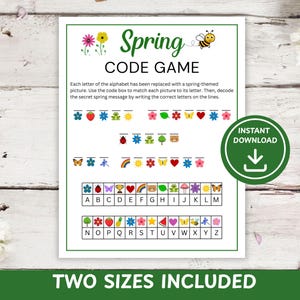 Spring Code Game | Secret Code Activity for Kids | Puzzle Game | Classroom Activity | Homeschool Learning