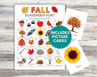 Fall Scavenger Hunt: Indoor & Outdoor Autumn Activity (Digital Download)