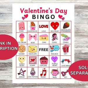 Valentine's bingo sold separately