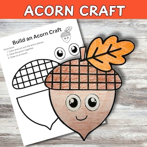 Manualidad de bellota: actividad imprimible de otoño para niños (Descarga PDF)