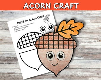 Build an Acorn Craft: Printable Fall Kids Activity (PDF Download