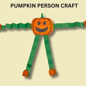Pumpkin Person Craft, Pumpkin Craft for Kids, Printable Halloween Craft, Halloween Activity, Fall Craft, Autumn Craft, Pumpkin Kids Craft