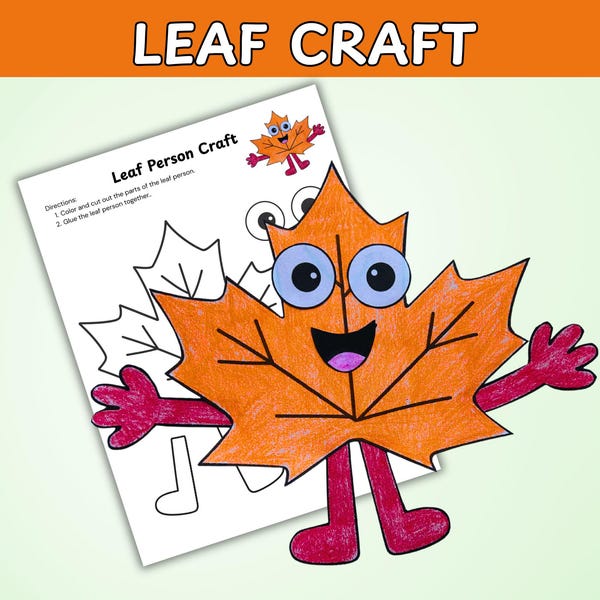 Leaf Person Craft for Kids: Fall Craft, Autumn Activity