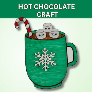 Hot chocolate craft for kids.  Winter craft for kids.  Holiday craft for kids.