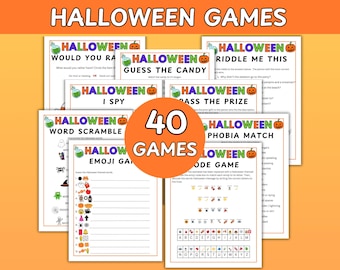 Juegos divertidos para fiestas de Halloween, paquete de juegos de Halloween imprimibles